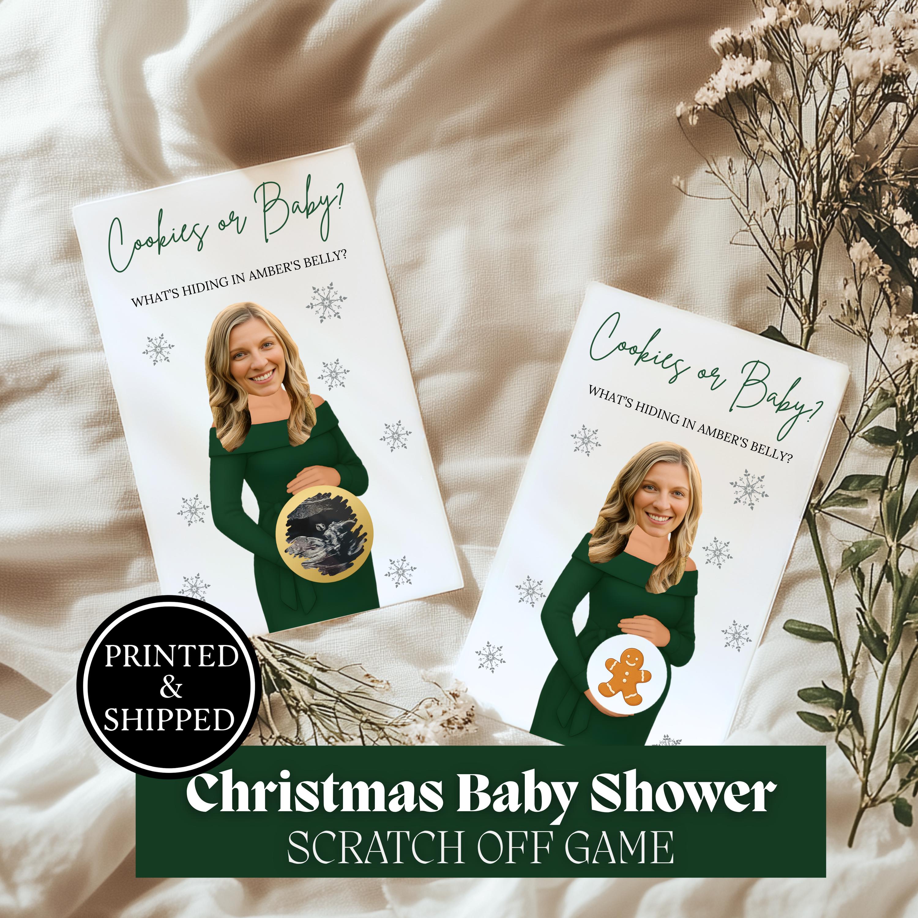 Christmas Baby Shower Scratch Off Game Holiday Baby Shower Game Green Winter Wonderland  Baby Shower Game Merry Little Winter Themed Boho