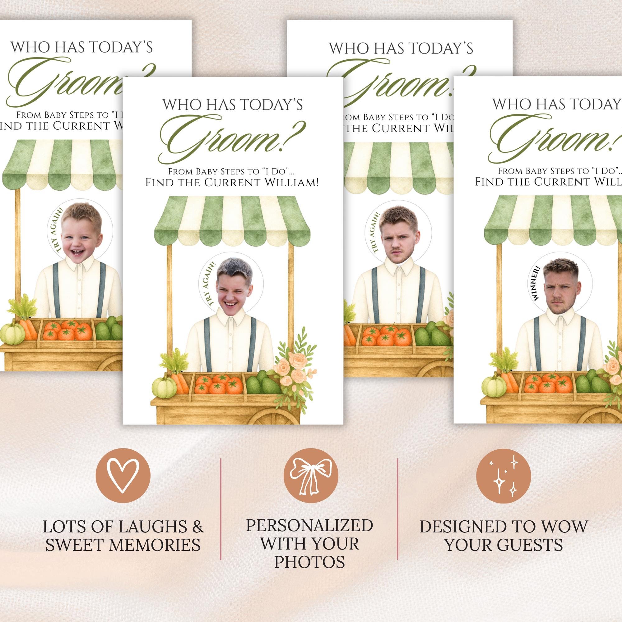 Pink Bridal Shower Game Fresh Off the Market Who Has Today's Groom Bridal Shower Scratch Off Game Farmer's Market Stand, PRINTED + SHIPPED - CÔTIER BRAND