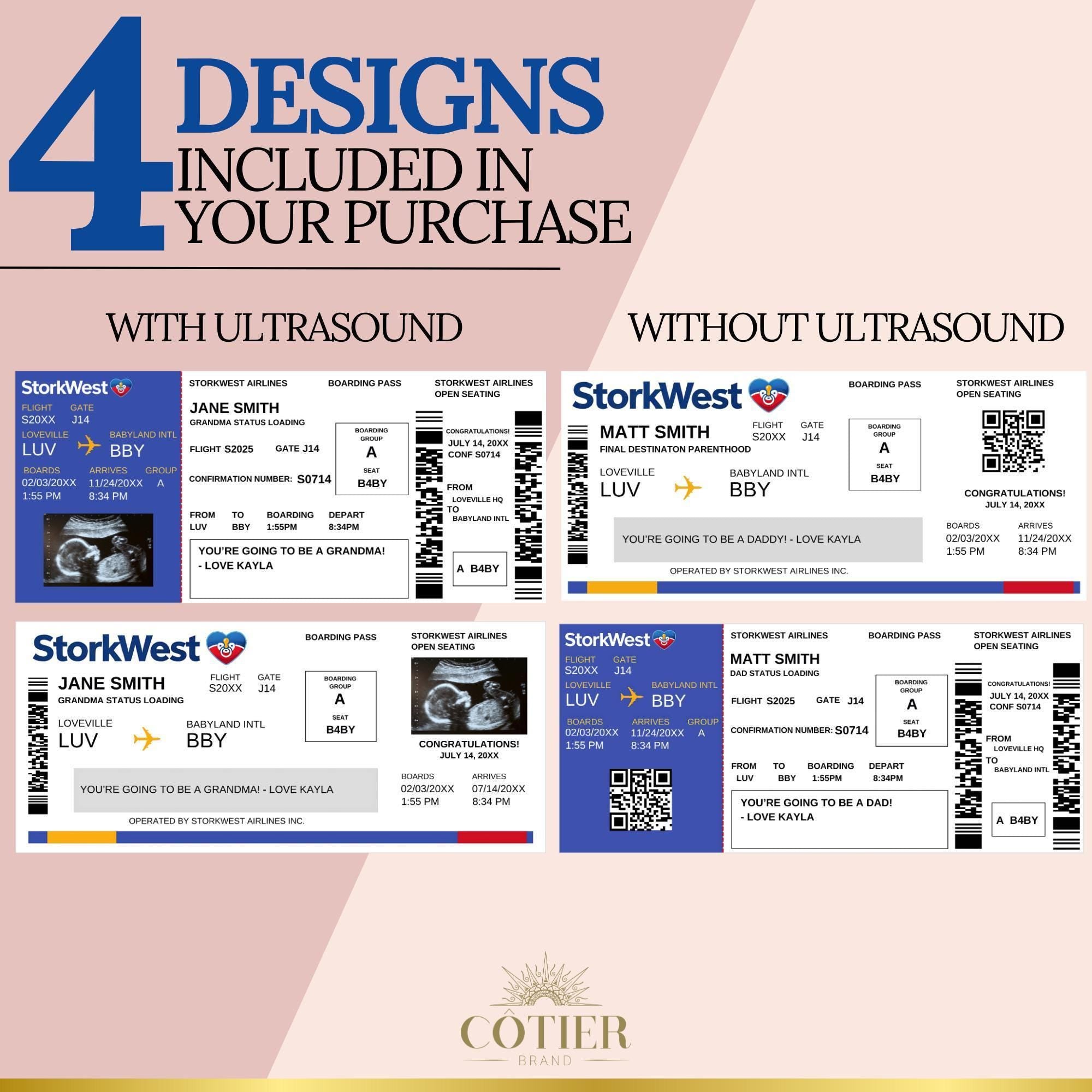 Travel Pregnancy Announcement Editable Pregnancy Announcement Plane Ticket Digital Boarding Pass Airline Ticket Pilot Pregnancy Announcement