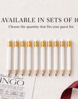 White Golf Pencils for Bridal Shower Games, Pre-Sharpened Mini Pencils Wedding Game Supply, Bridal Shower Half Pencils Bulk Wedding Supplies - CÔTIER BRAND
