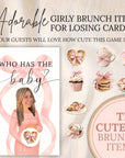 Custom Boy Baby Shower Game Blue Bow Baby Shower Scratch Off Game Who Has The Baby? Boho Blue Coquette Bow Themed Baby Boy Shower Games