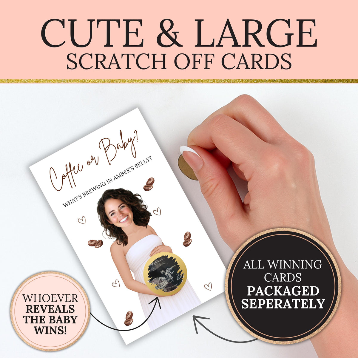 Personalized A Baby Is Brewing Baby Shower Scratch Off Game Coffee or Baby? Coffee Themed Baby Shower Game Cafe Bebe Our Little Bean Printed - CÔTIER BRAND