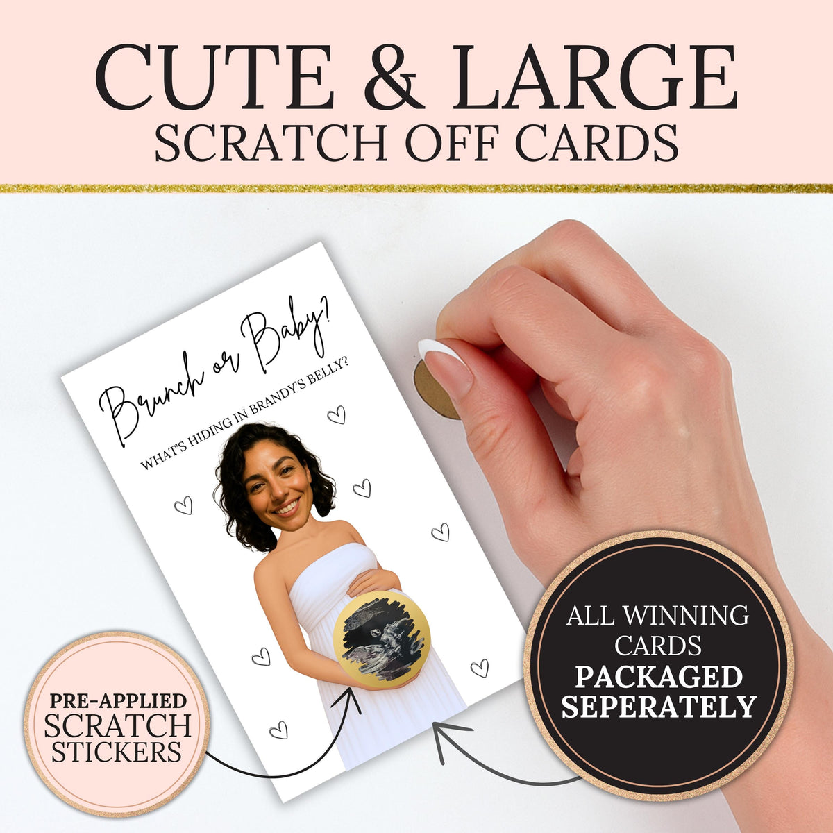 Funny Custom Baby Shower Scratch Off Game Brunch or Baby? Baby Shower Scratch Off Tickets Baby Shower Games Unique Mom To Be Game - CÔTIER BRAND