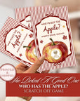 PRINTED She Picked A Good One Bridal Shower Game, Custom Applely Ever After Bridal Shower Scratch Off Game Who Picked the Apple? Red Striped - CÔTIER BRAND
