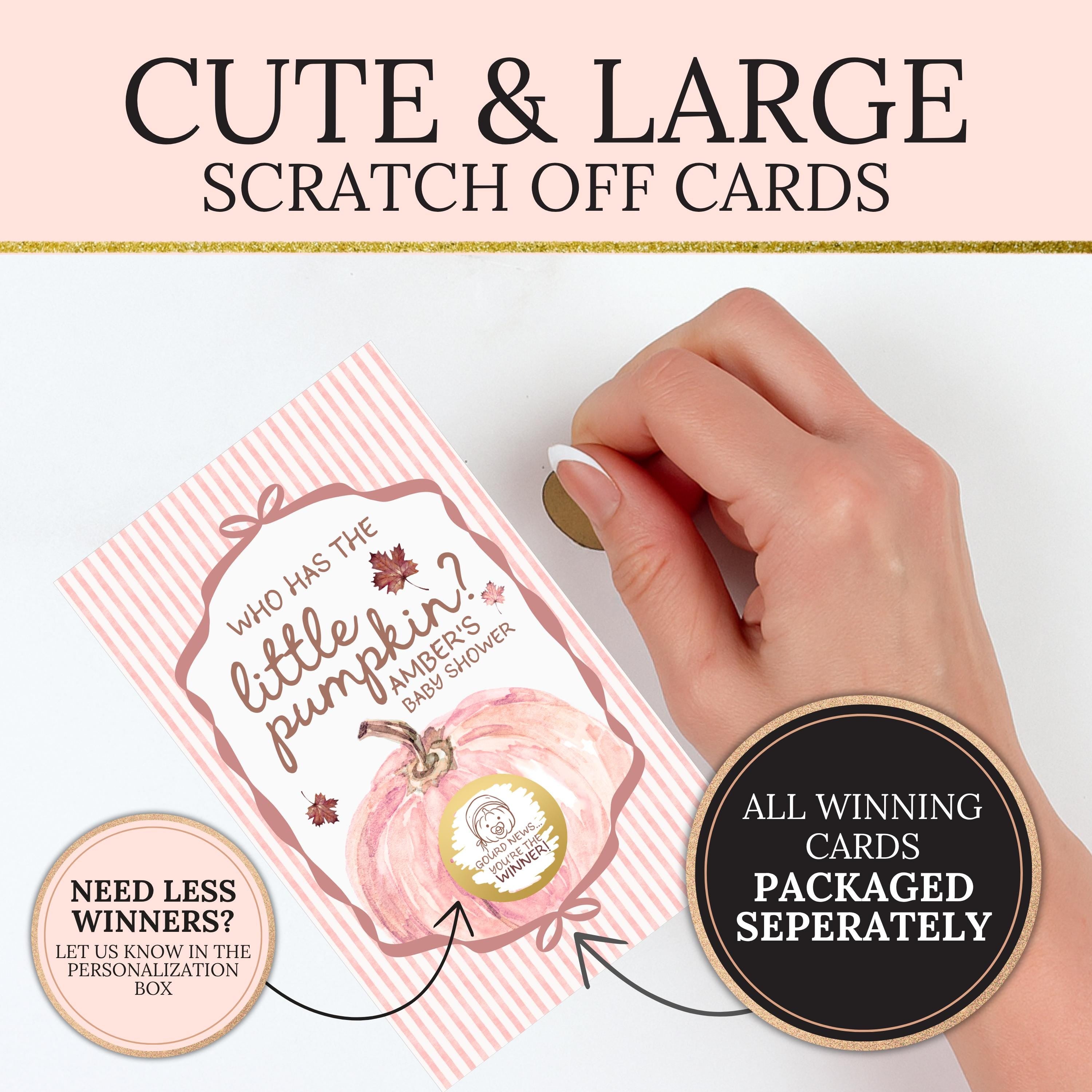 Custom A Little Pumpkin Girl Baby Shower Game, Pink Pumpkin Themed Baby Shower Scratch Off Game Who Has the Little Pumpkin? Fall Shower