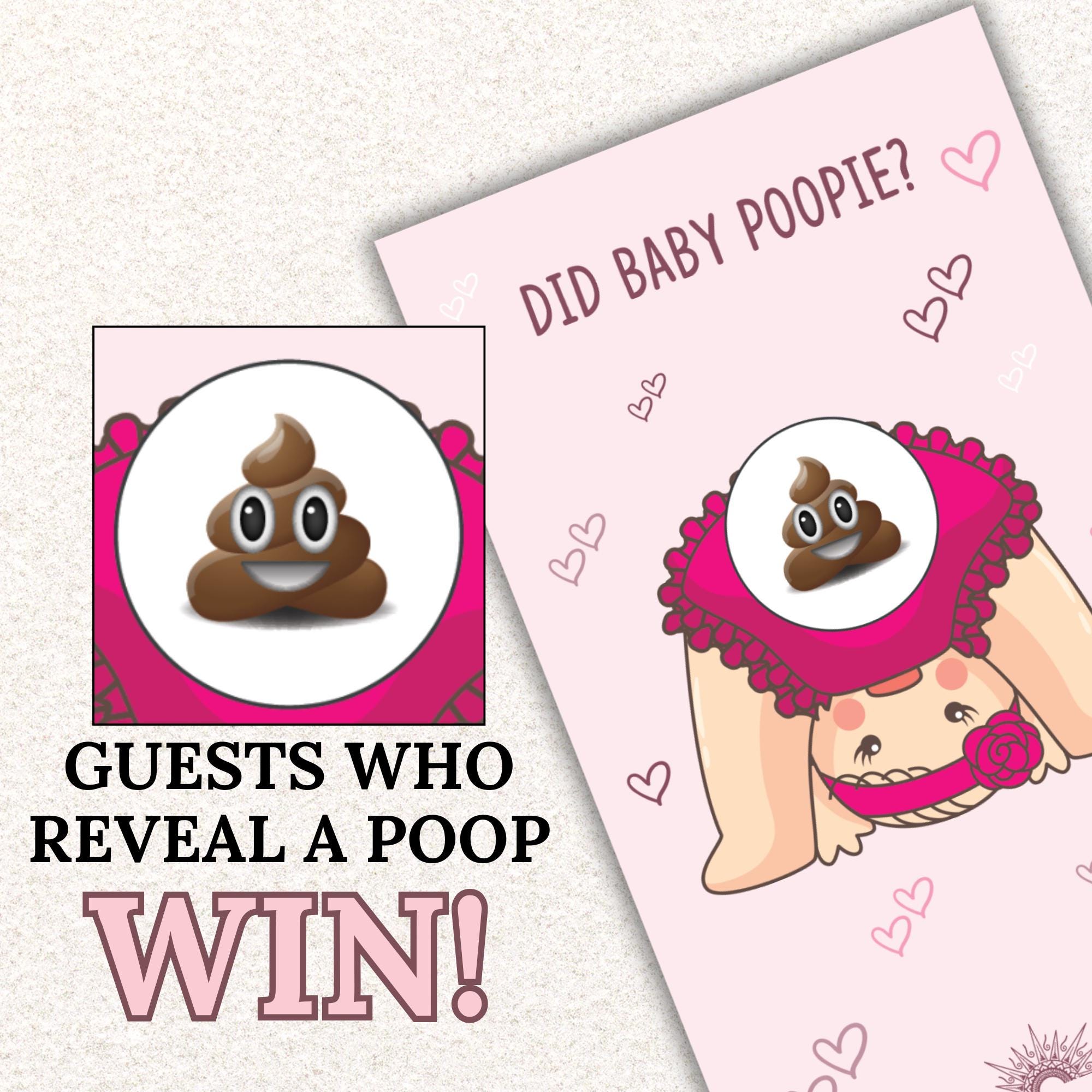 Funny Girl Baby Shower Scratch Off Game Cards Did Baby Poopie Baby Shower Game Ticket Scratcher Icebreaker Baby Girl Shower Party Activity