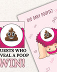 Funny Girl Baby Shower Scratch Off Game Cards Did Baby Poopie Baby Shower Game Ticket Scratcher Icebreaker Baby Girl Shower Party Activity