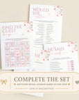 PRINTED + SHIPPED Love In Bloom Bridal Shower Game Watercolor Pink Wildflowers Butterfly Bridal Shower Theme Love In Bloom Who Has The Ring