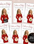 Personalized Christmas Baby Shower Game Holiday Baby Shower Scratch Off Game Merry Little Baby Shower Red Winter Themed Snowflakes Cookies