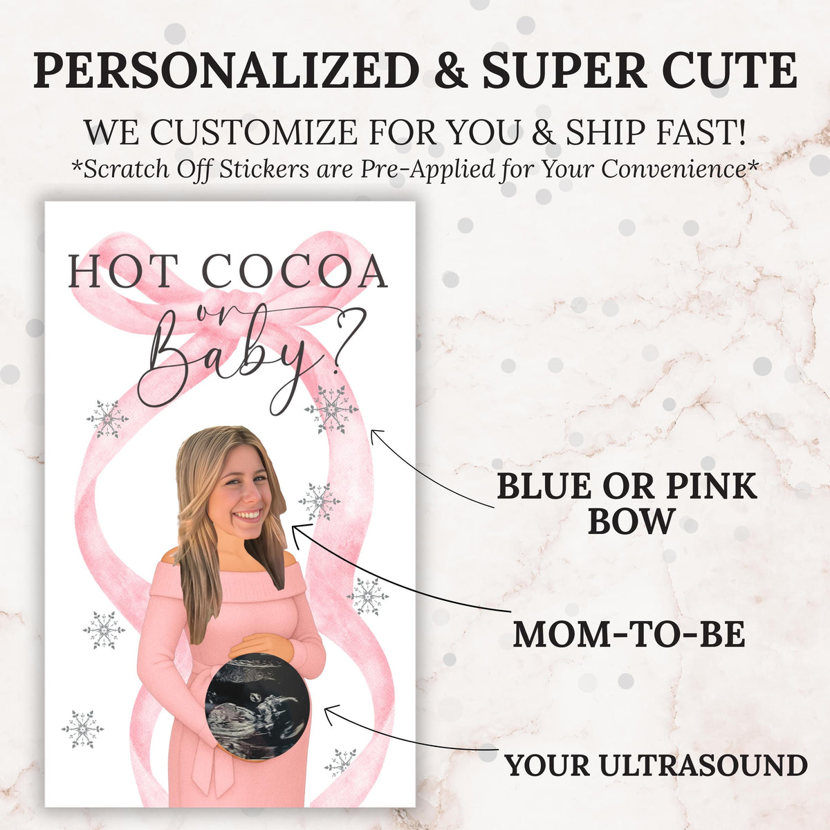 Personalized Baby It's Cold Outside Baby Shower Game Girl Winter Baby Shower Pink Christmas Themed Baby Shower Scratch Off Game Coquette Bow - CÔTIER BRAND
