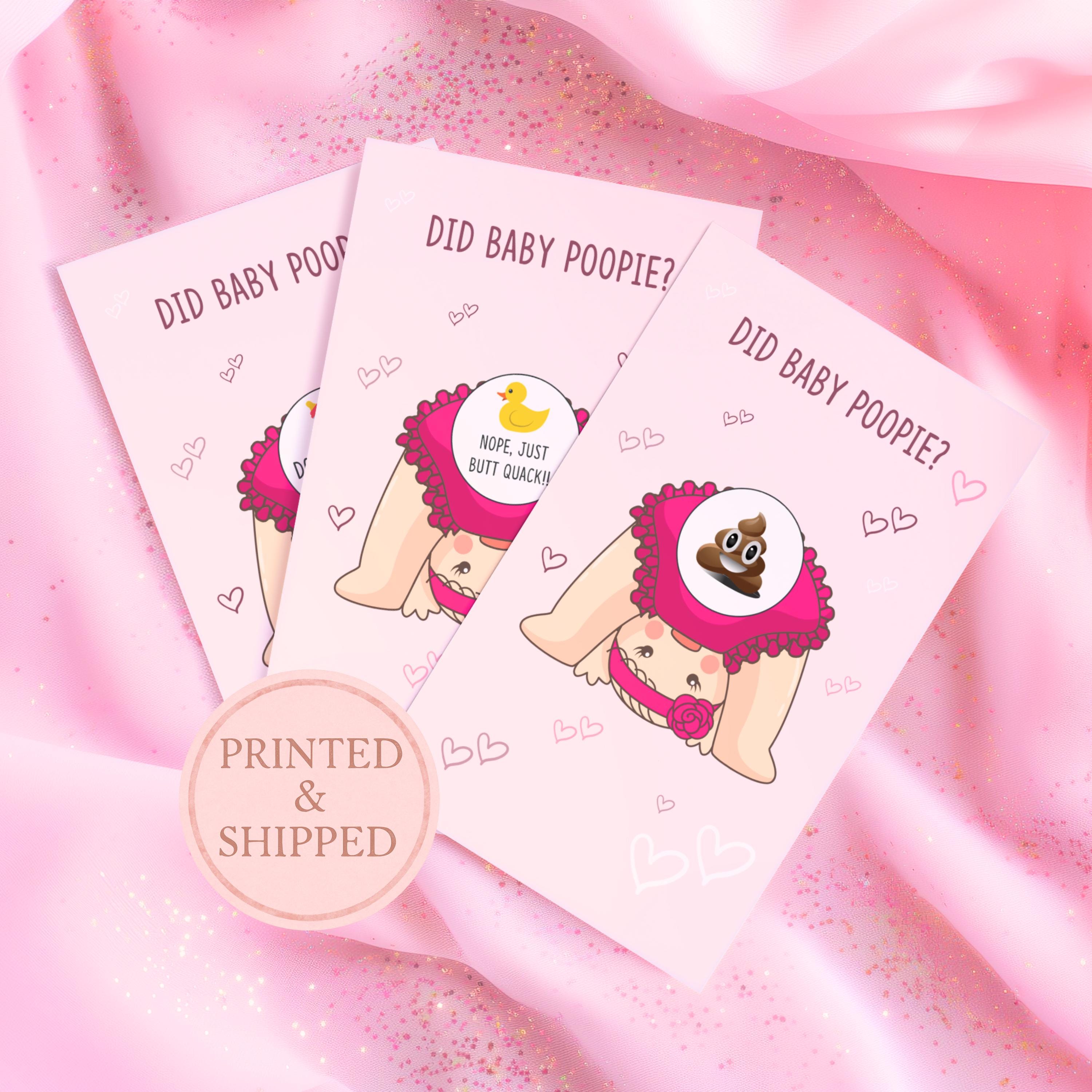 Funny Girl Baby Shower Scratch Off Game Cards Did Baby Poopie Baby Shower Game Ticket Scratcher Icebreaker Baby Girl Shower Party Activity