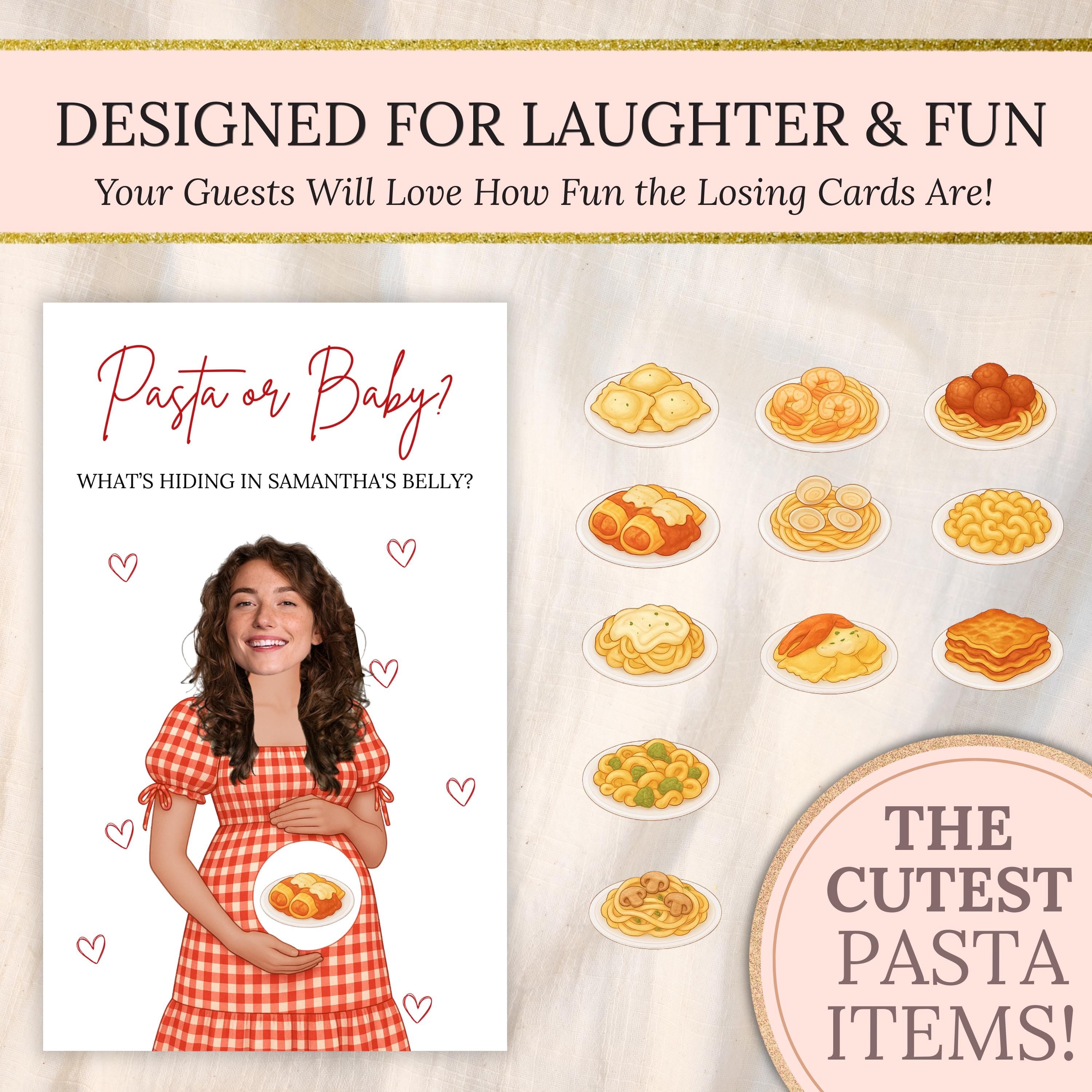 Funny Custom Baby Shower Scratch Off Game Pasta or Baby? Italian Baby Shower Scratch Off Tickets Pasta Baby Shower Games Ciao Baby Bambino