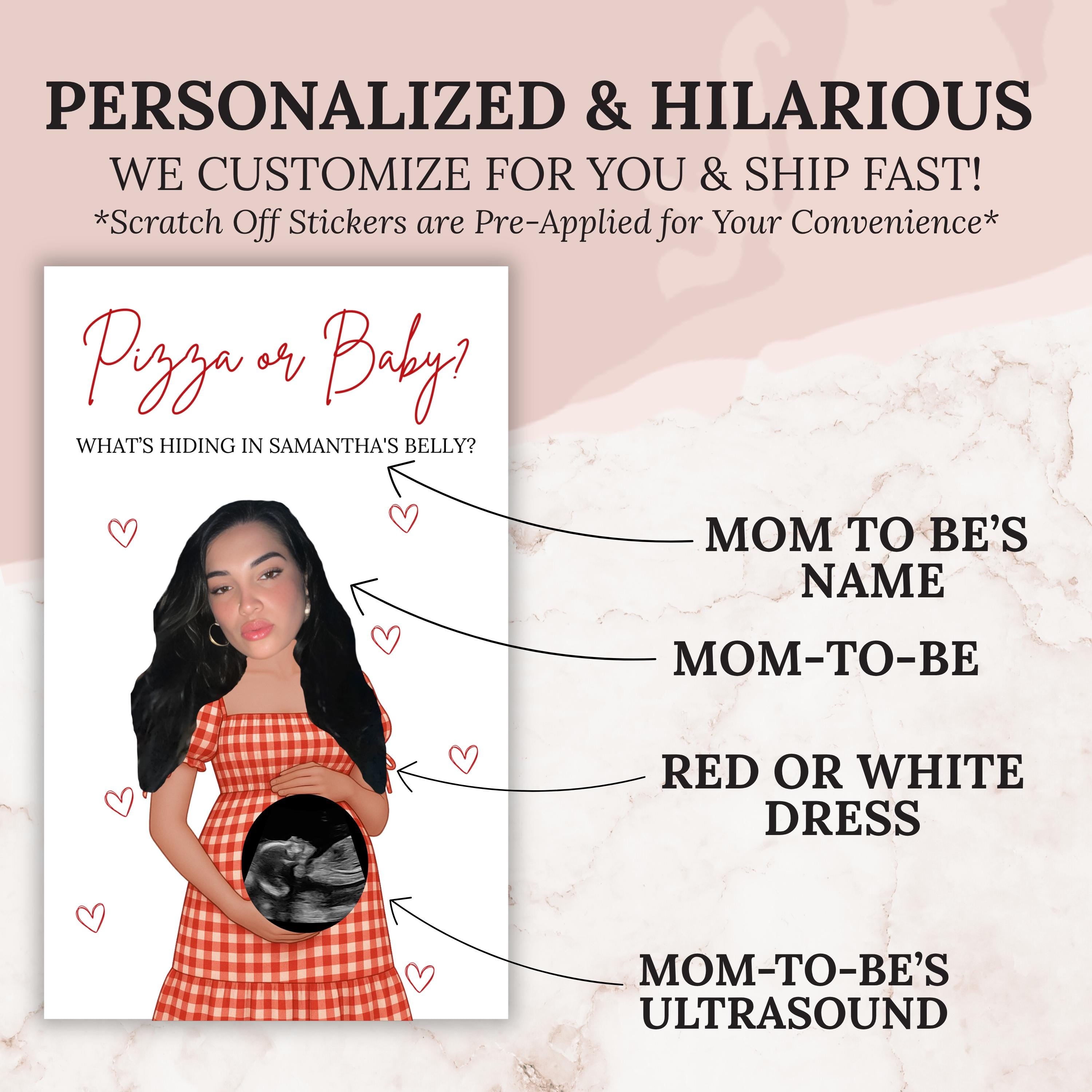 Custom Baby Shower Scratch Off Game Pizza or Baby? Italian Baby Shower Scratch Off Special Delivery Baby Shower Games Slice Slice Baby Theme
