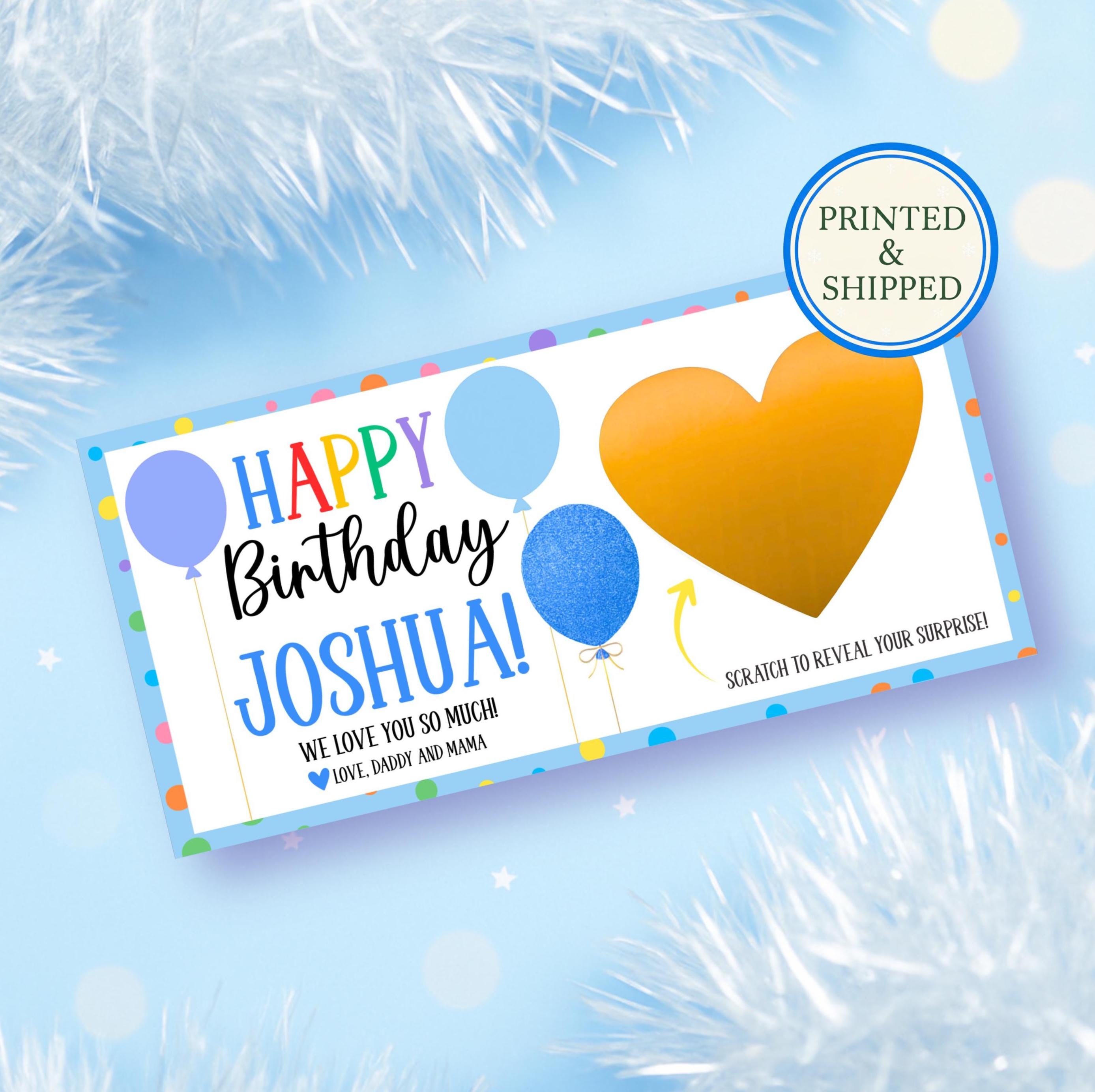 Custom Blue Birthday Gift Voucher Scratch Off Ticket Surprise Birthday Reveal Card For Son Husband Boyfriend Scratch To Reveal You're Going