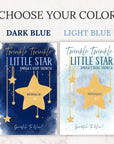 Custom Boy Twinkle Twinkle Little Star Baby Shower Game Dark Blue Stars Baby Shower Scratch Off Game Boho Celestial Baby Shower