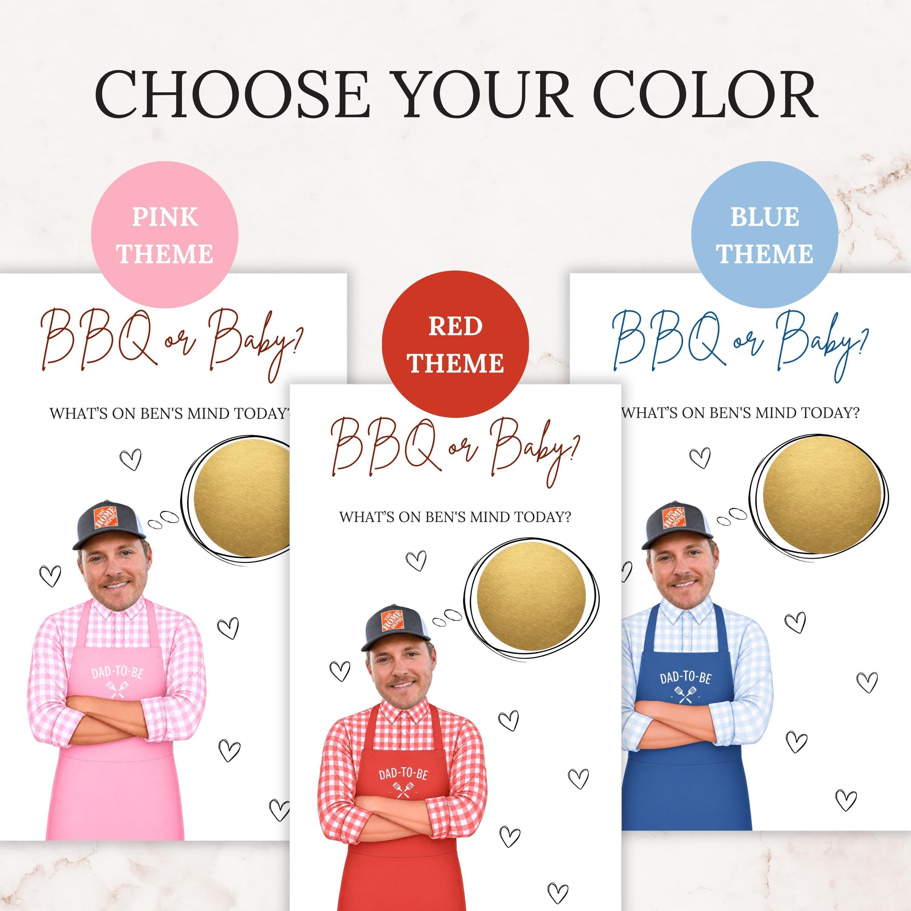 Girl Baby Q Baby Shower Game, Pink BBQ or Baby? Baby Shower Scratch Off Game Cards, BBQ Themed Baby Shower Sprinkle (Printed &amp; Shipped) - CÔTIER BRAND