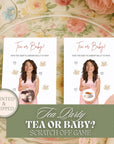 Baby Shower Game Tea Party Baby Shower Scratch Off Game Tea or Baby? Time For Tea With the Mom To Be Blush Pink Tea Themed High Tea Brewing - CÔTIER BRAND