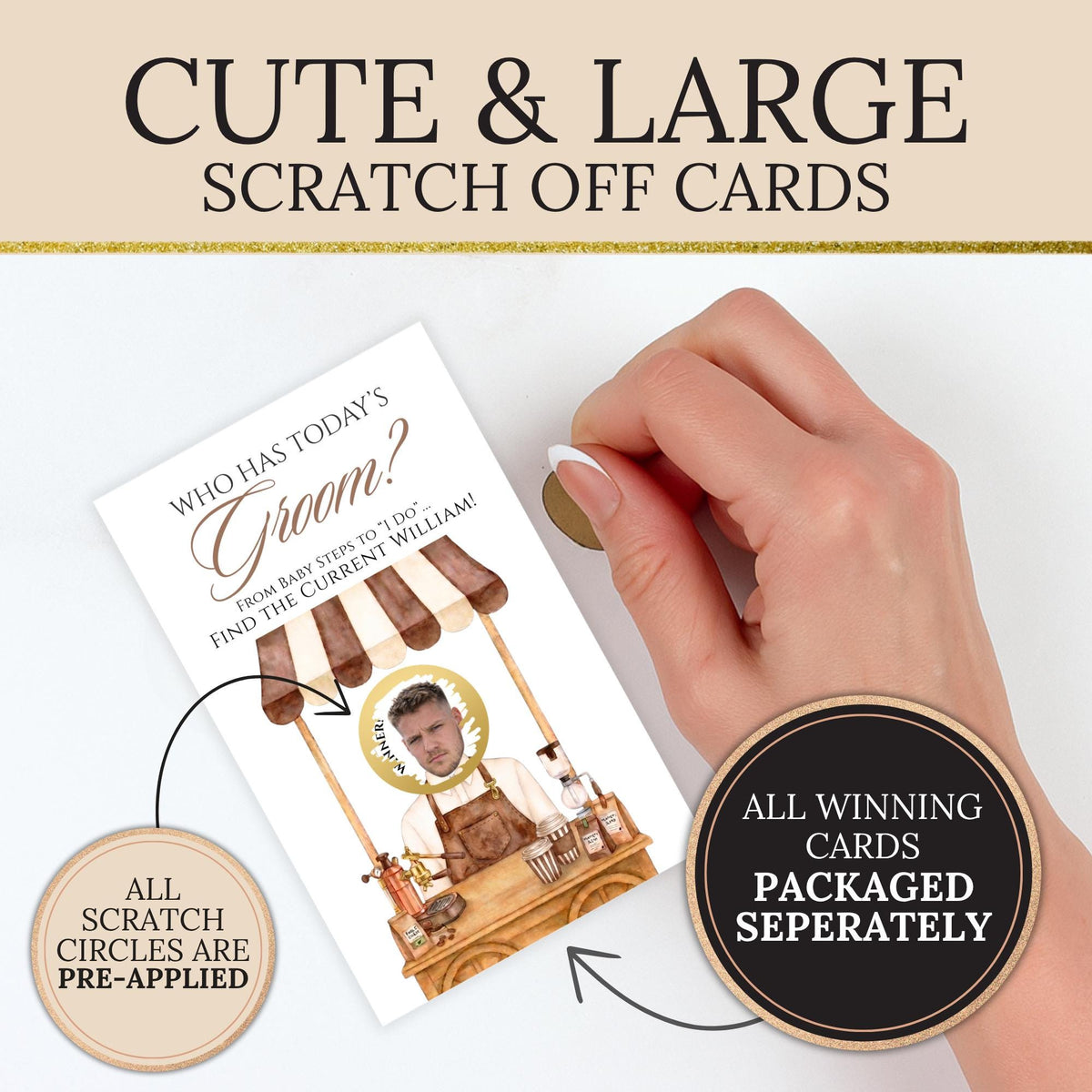 Personalized Love Is Brewing Bridal Shower Scratch Off Game Who Has Today's Groom Scratch Off Game Coffee Themed Wedding Shower Printed - CÔTIER BRAND