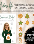 Personalized Christmas Baby Shower Game Holiday Baby Shower Scratch Off Game Merry Little Baby Shower Red Winter Themed Snowflakes Cookies