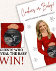 Personalized Christmas Baby Shower Game Holiday Baby Shower Scratch Off Game Merry Little Baby Shower Red Winter Themed Snowflakes Cookies