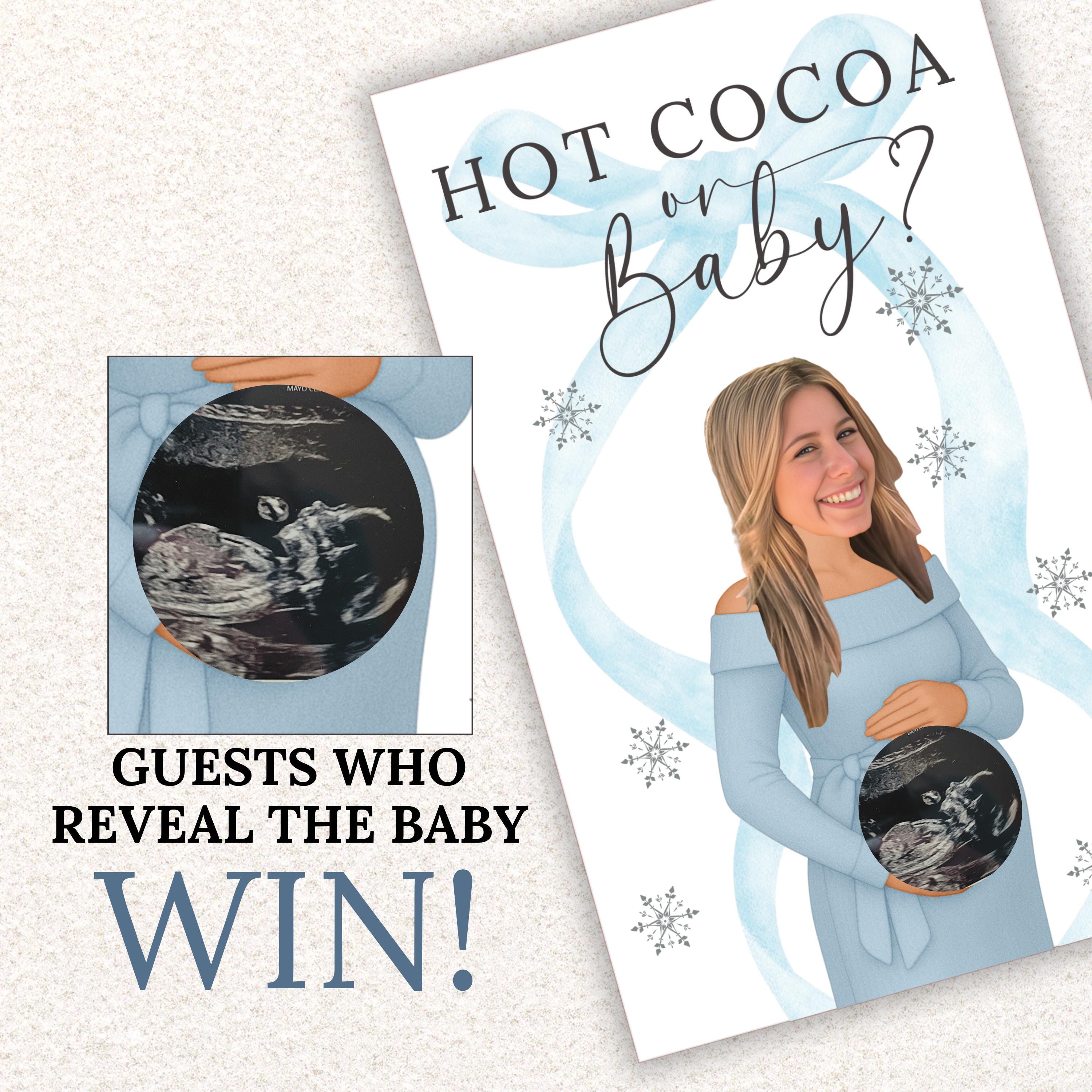 Personalized Baby It's Cold Outside Baby Shower Game Boy Winter Baby Shower Blue Christmas Themed Baby Shower Scratch Off Game Coquette Bow