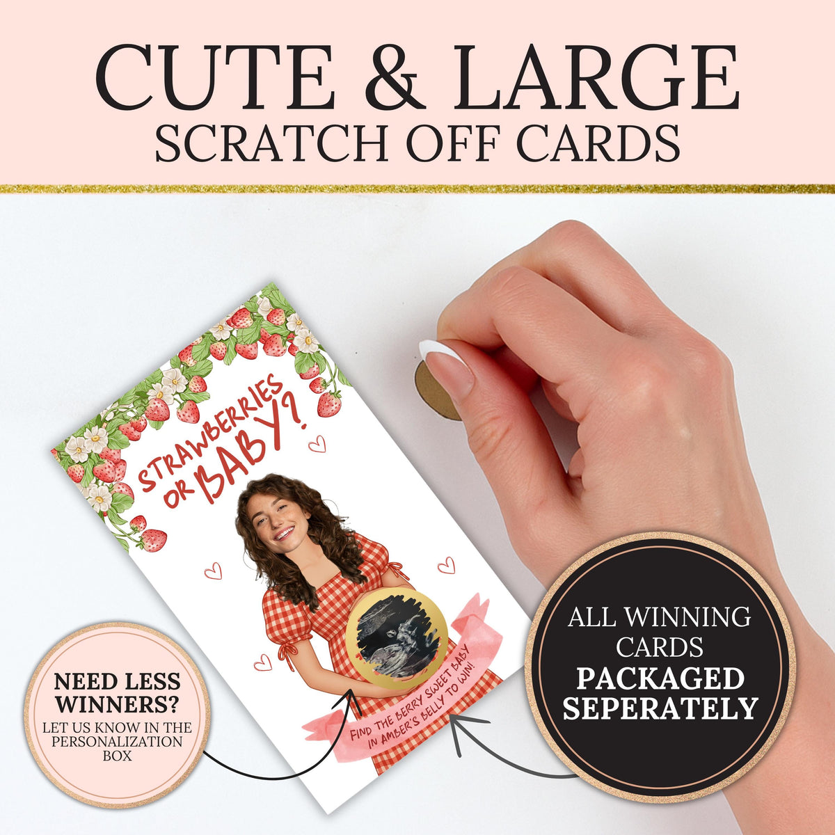 PRINTED + SHIPPED Sweet Berry Baby Shower Party Game Strawberry Themed Baby Shower Scratch Off Game Strawberries or Baby Shower Summer Idea - CÔTIER BRAND