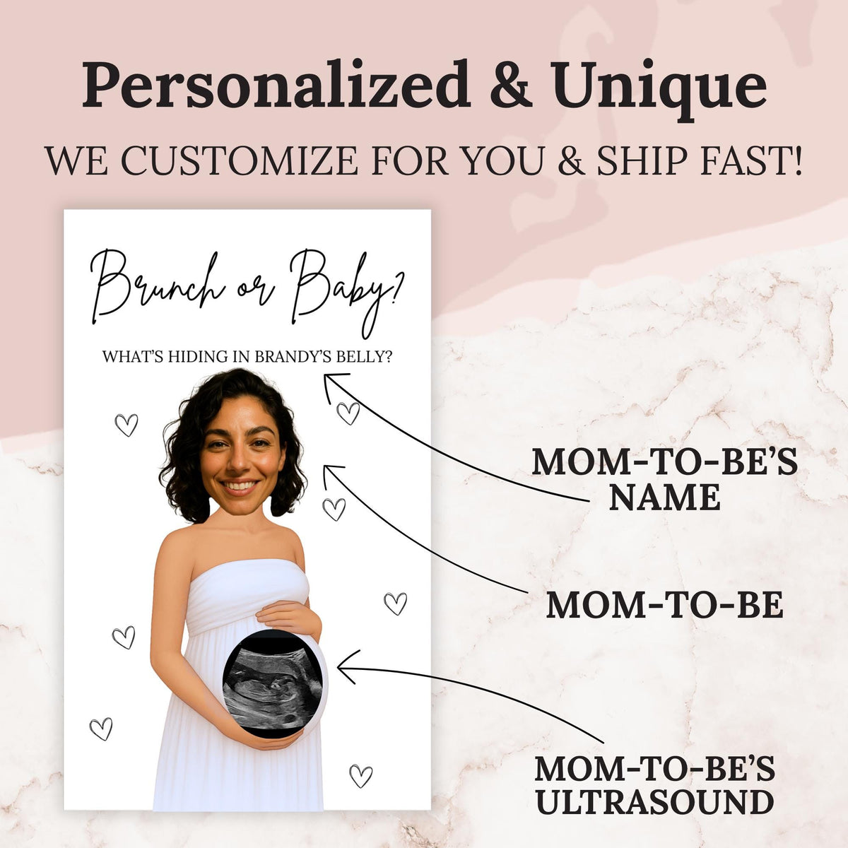 Funny Custom Baby Shower Scratch Off Game Brunch or Baby? Baby Shower Scratch Off Tickets Baby Shower Games Unique Mom To Be Game - CÔTIER BRAND