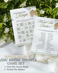 Personalized Shes Fresh Off The Market Game Bundle, Sage Green Guess The Dress, Would She Rather, He Said She Said, Find The Guest Bingo