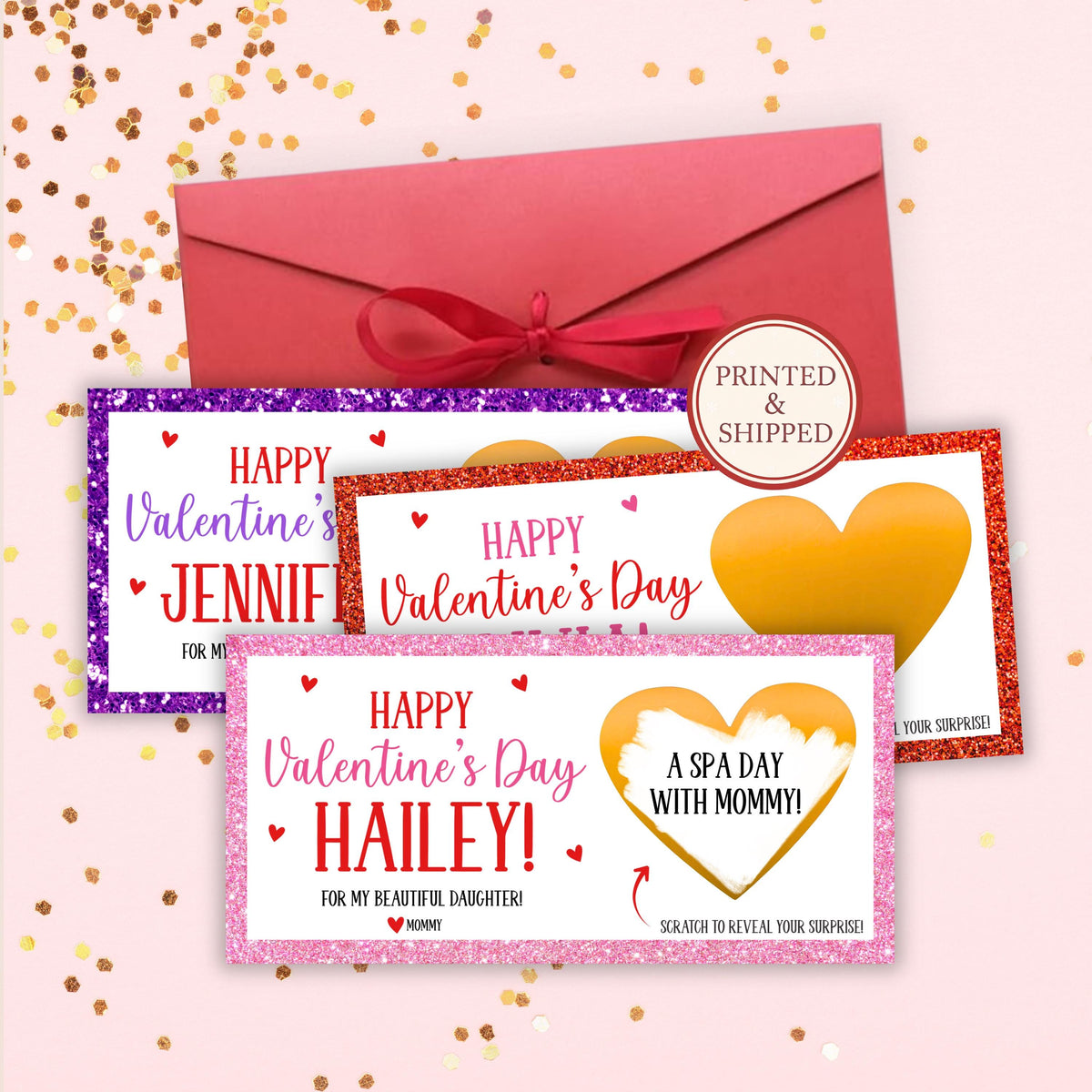 Personalized Happy Valentine's Day Gift Voucher Scratch Off Ticket Surprise Valentine Reveal Card Daughter Granddaughter For Experiences - CÔTIER BRAND