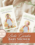 Personalized Boho Garden Baby Shower Game Locally Grown Baby Shower Scratch Off Game Who Has Today's Baby Daddy? Market Theme Unique - CÔTIER BRAND