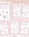 Whimsical Pink Bridal Shower Game, Pink Striped Bridal Shower Scratch Off Game Hand Drawn Wedding Shower Activity PRINTED + SHIPPED - CÔTIER BRAND