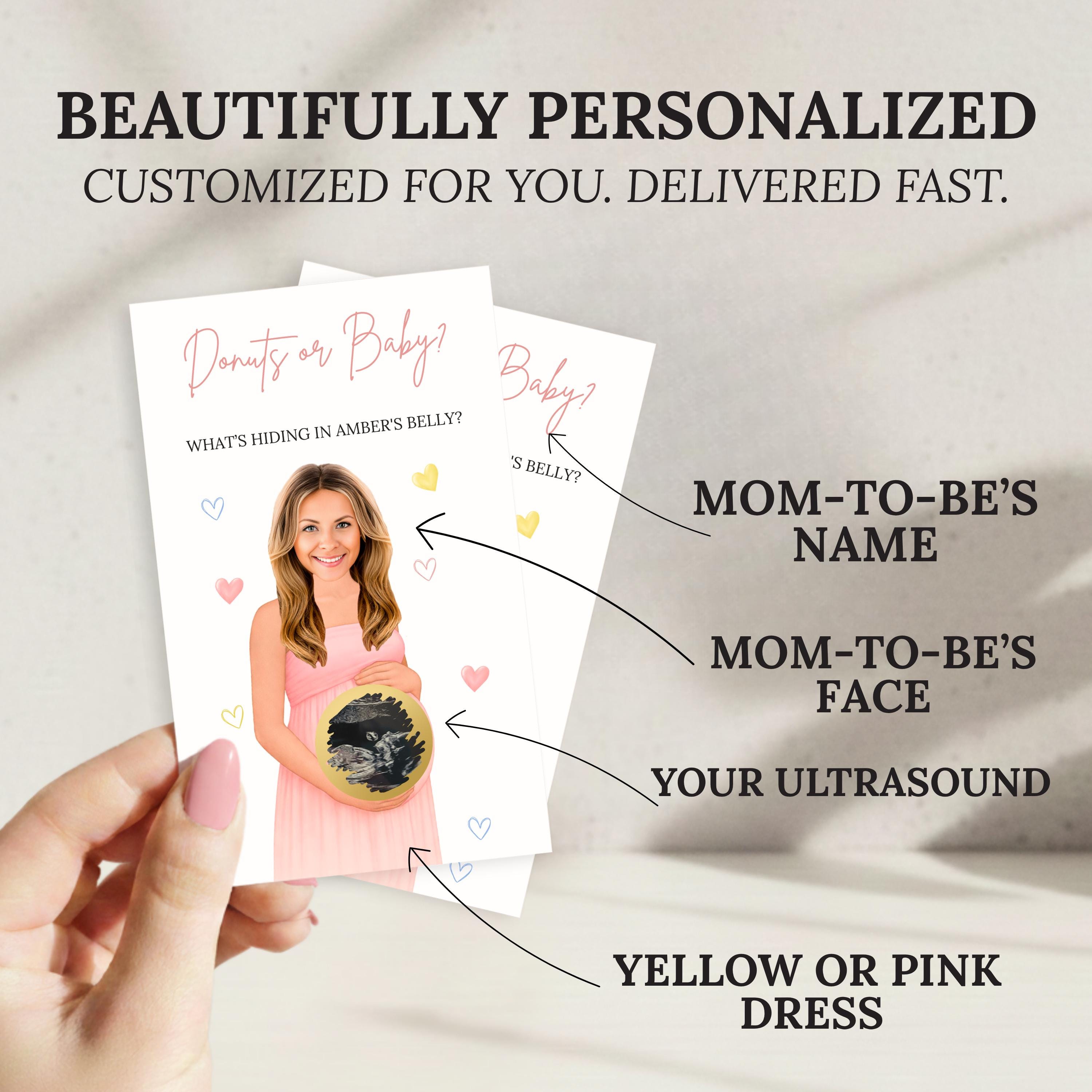 PRINTED + SHIPPED Donut Baby Sprinkle Game Donuts and Diapers Girl Pink Donuts or Baby Shower Game Sprinkled With Love Sweets
