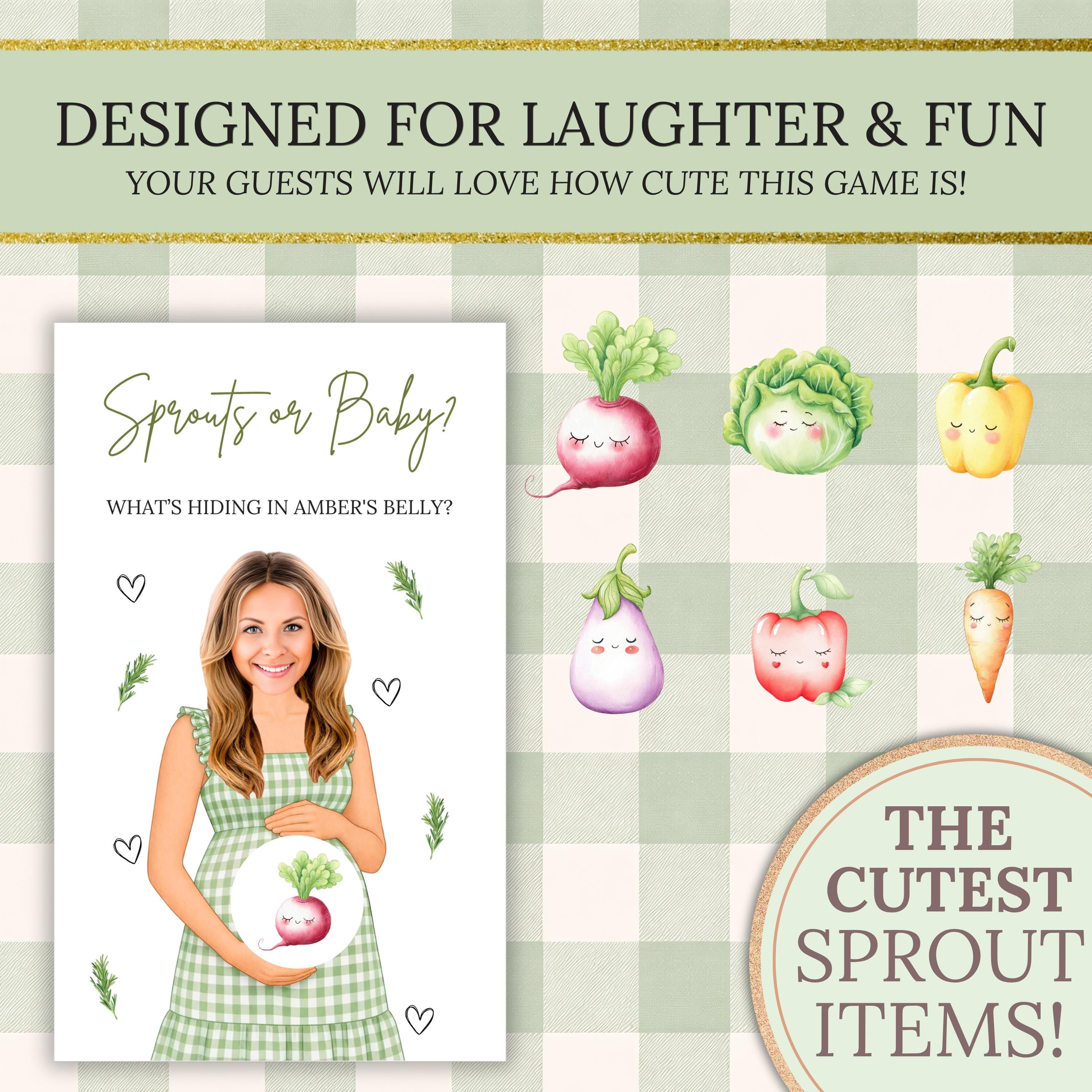 PRINTED + SHIPPED Garden Baby Shower Scratch Off Game Produce or Baby Neutral Boho Farmer's Market Baby Shower Lil Sprout Theme