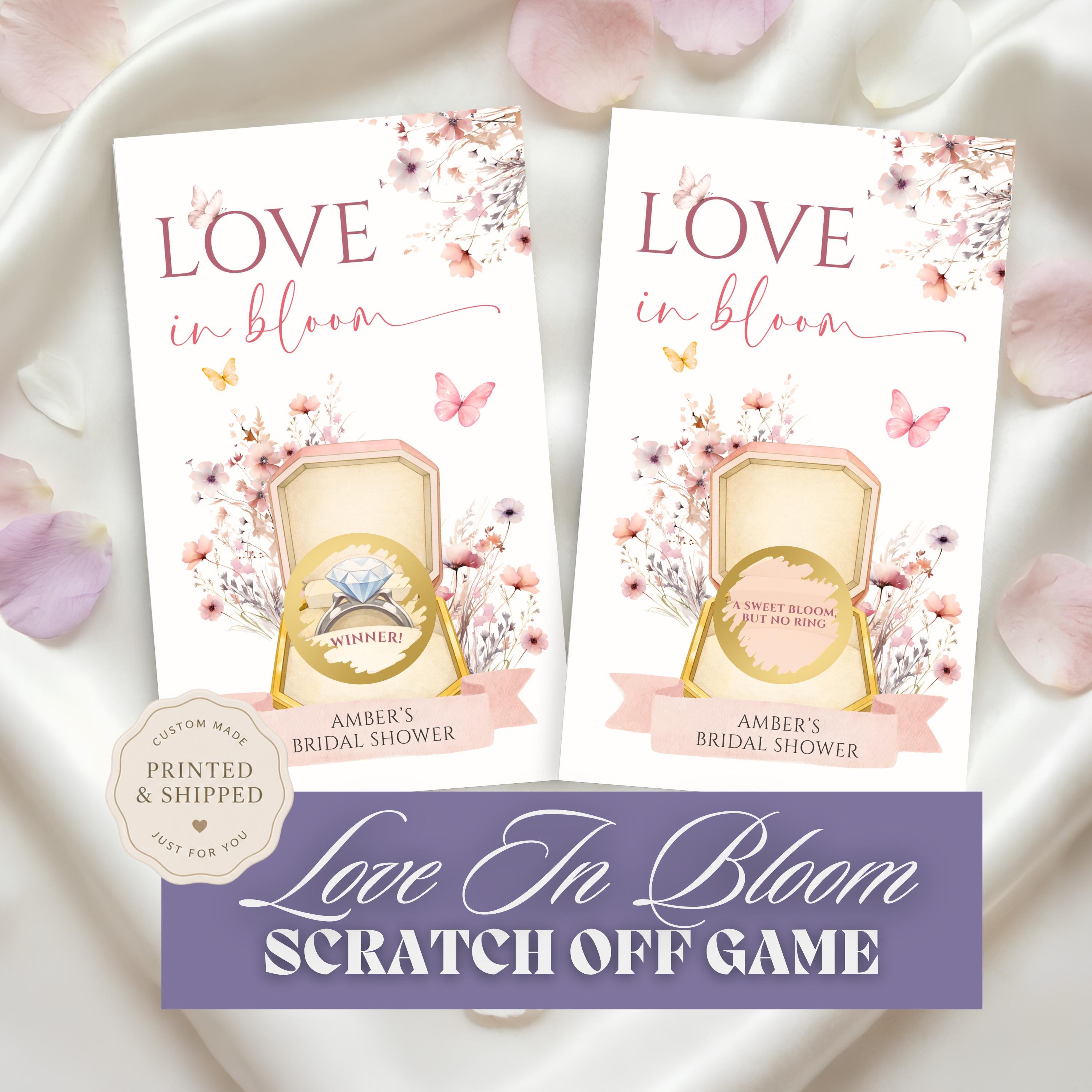 Love In Bloom Bridal Shower Game Watercolor Pink Wildflowers Butterfly Bridal Shower Theme Love In Bloom Who Has The Ring