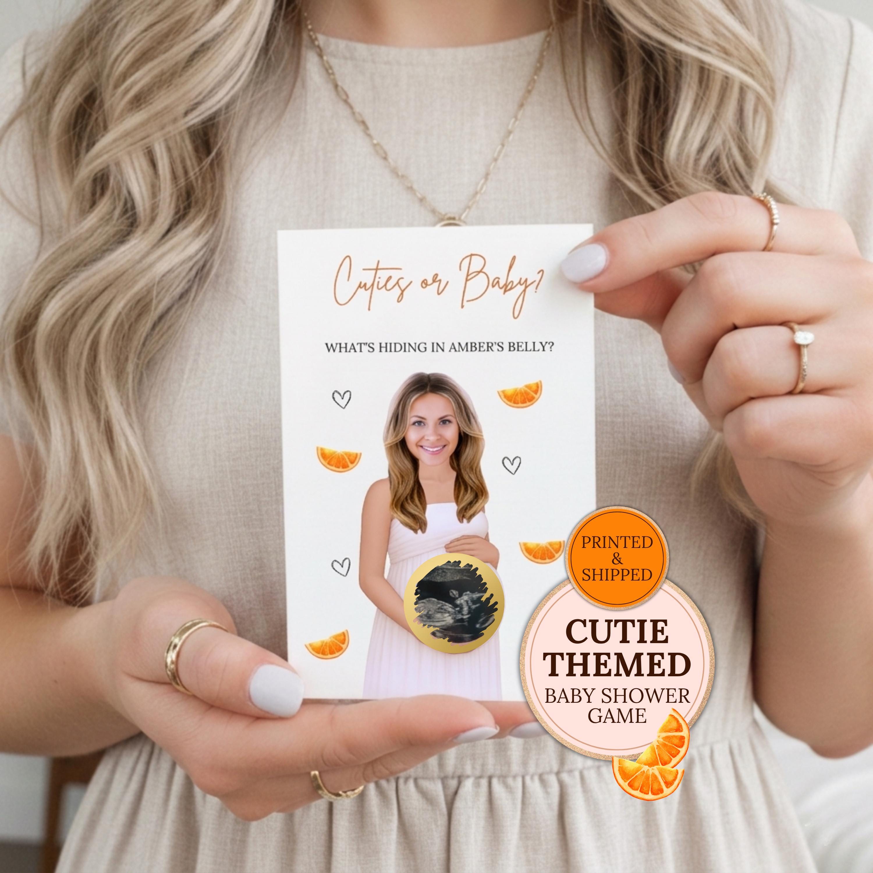 Custom Little Cutie Baby Shower Game Orange Baby Shower