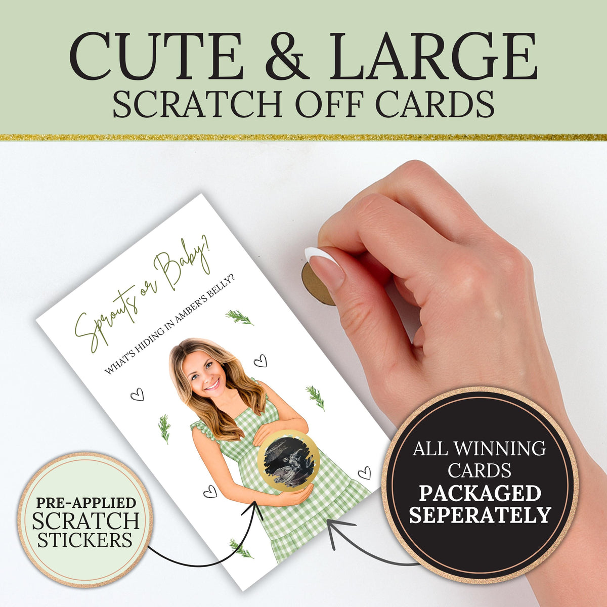 PRINTED + SHIPPED Garden Baby Shower Scratch Off Game Produce or Baby Neutral Boho Farmer's Market Baby Shower Lil Sprout Theme - CÔTIER BRAND