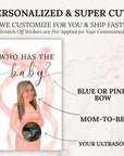 Custom Girl Baby Shower Game Pink Bow Baby Shower Scratch Off Game Who Has The Baby? Blush Pink Coquette Bow Themed Baby Girl Shower Games
