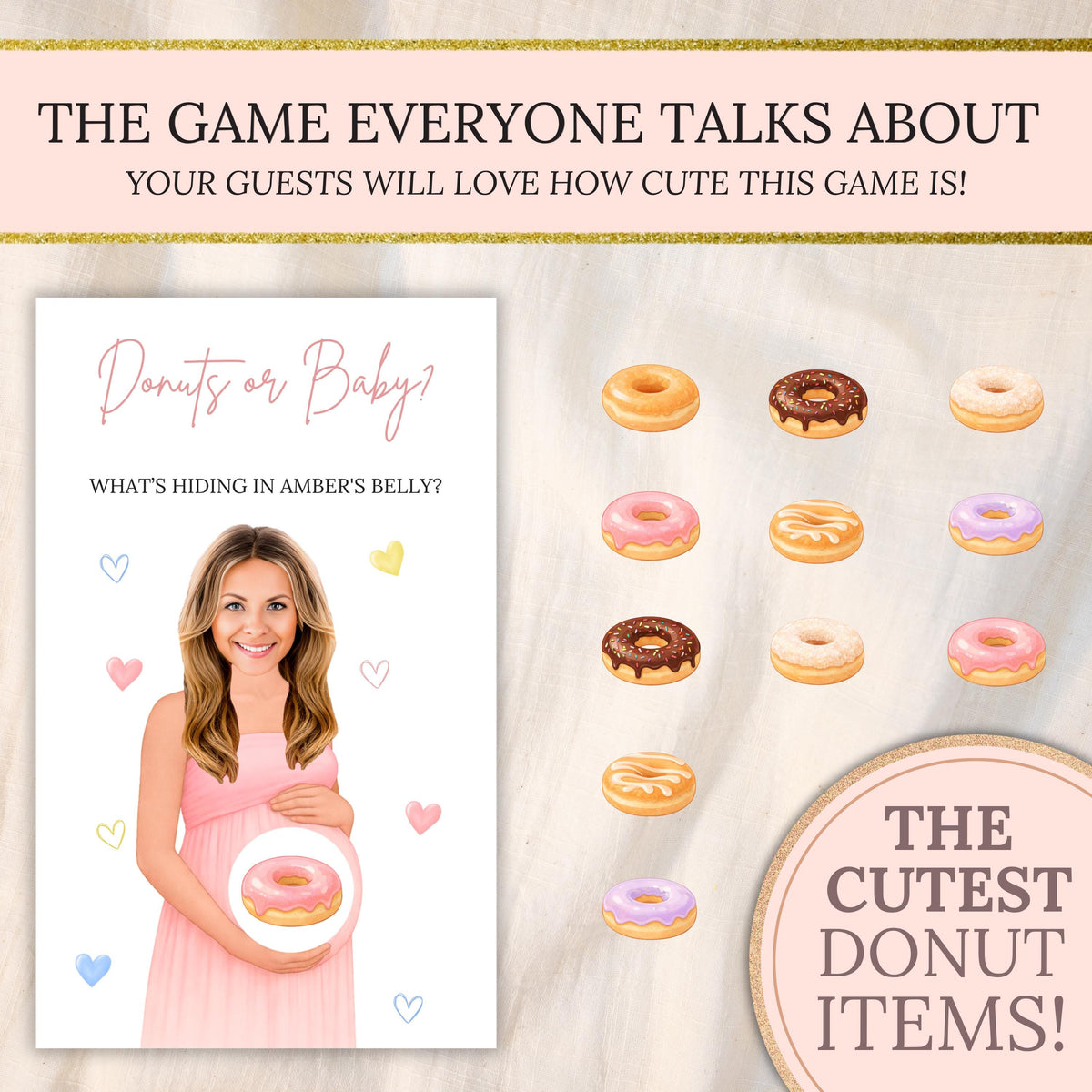 Personalized Sprinkled With Love Baby Shower Scratch Off Game Donuts or Diapers Baby Sprinkle Game Sweets Pink Blue Donuts or Baby - CÔTIER BRAND