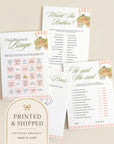 Custom Printed Fresh Off The Market Bridal Shower Game Bundle, Blush Pink Guess The Dress, Would She Rather, He Said She Said, Guest Bingo