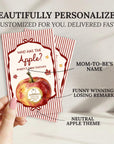 PRINTED + SHIPPED Apple of Our Eye Baby Shower Game, Personalized Apple Themed Baby Shower Scratch Off Game Who Has the Apple? Red Striped