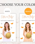 Custom Little Cutie Baby Shower Game Orange Baby Shower Gingham Cuties or Baby Shower Scratch Off Game Printed A Cutie Is On The Way
