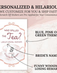 Tea Party Bridal Shower Game High Tea Bridal Shower Scratch Off Game Who Spilled The Tea Themed Blush Pink Wedding Shower Game Bows TEA6 - CÔTIER BRAND