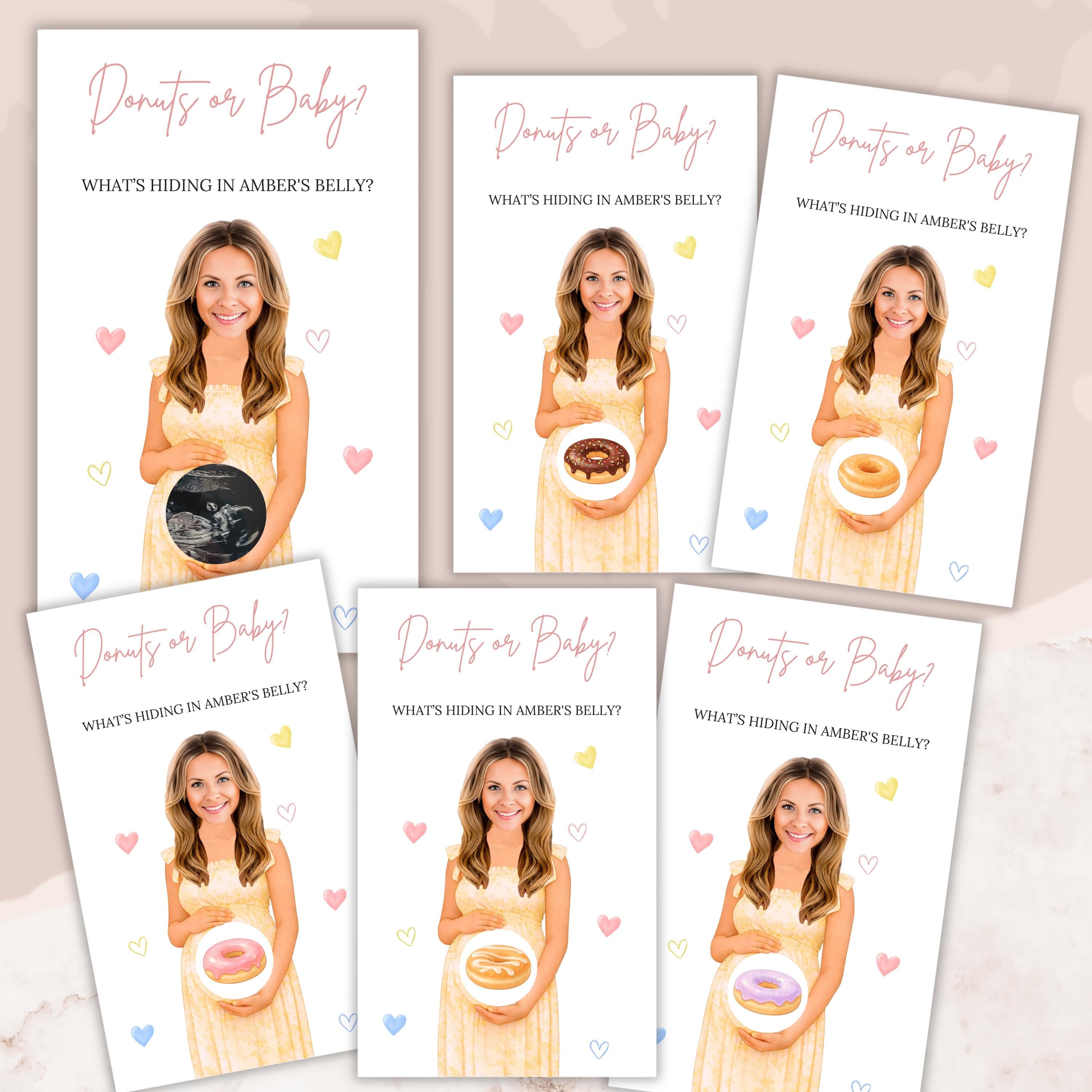 PRINTED + SHIPPED Donut Baby Sprinkle Game Donuts and Diapers Girl Pink Donuts or Baby Shower Game Sprinkled With Love Sweets