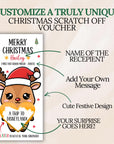 Personalized Merry Christmas Gift Voucher For Kids Christmas Scratch Off Surprise Reveal Holiday Theme Reindeer Christmas Scratch Card - CÔTIER BRAND