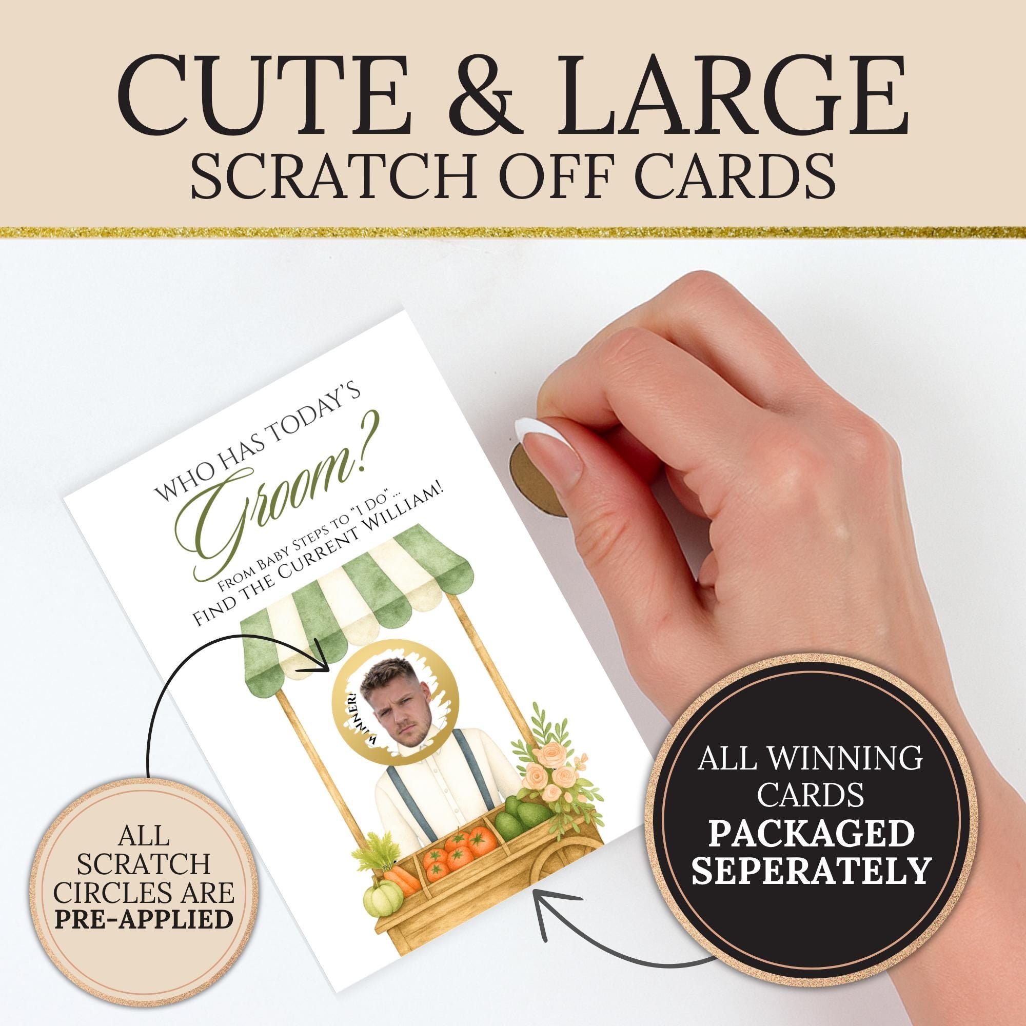 Pink Bridal Shower Game Fresh Off the Market Who Has Today's Groom Bridal Shower Scratch Off Game Farmer's Market Stand, PRINTED + SHIPPED - CÔTIER BRAND