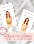 Personalized Sprinkled With Love Baby Shower Scratch Off Game Donuts or Diapers Baby Sprinkle Game Sweets Pink Blue Donuts or Baby - CÔTIER BRAND