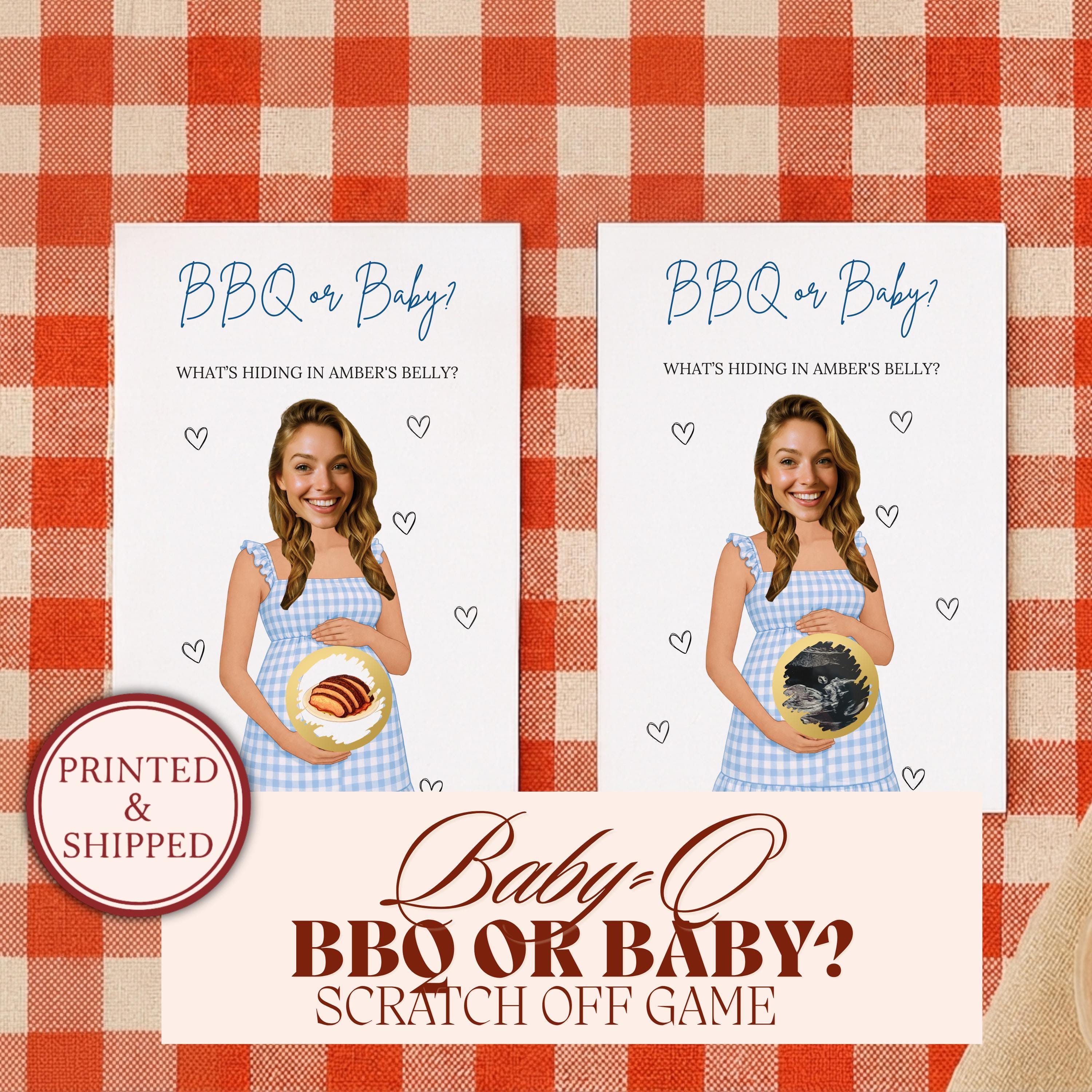 Personalized Baby Q Baby Shower Game Backyard BBQ Baby Shower Scratch Off Game