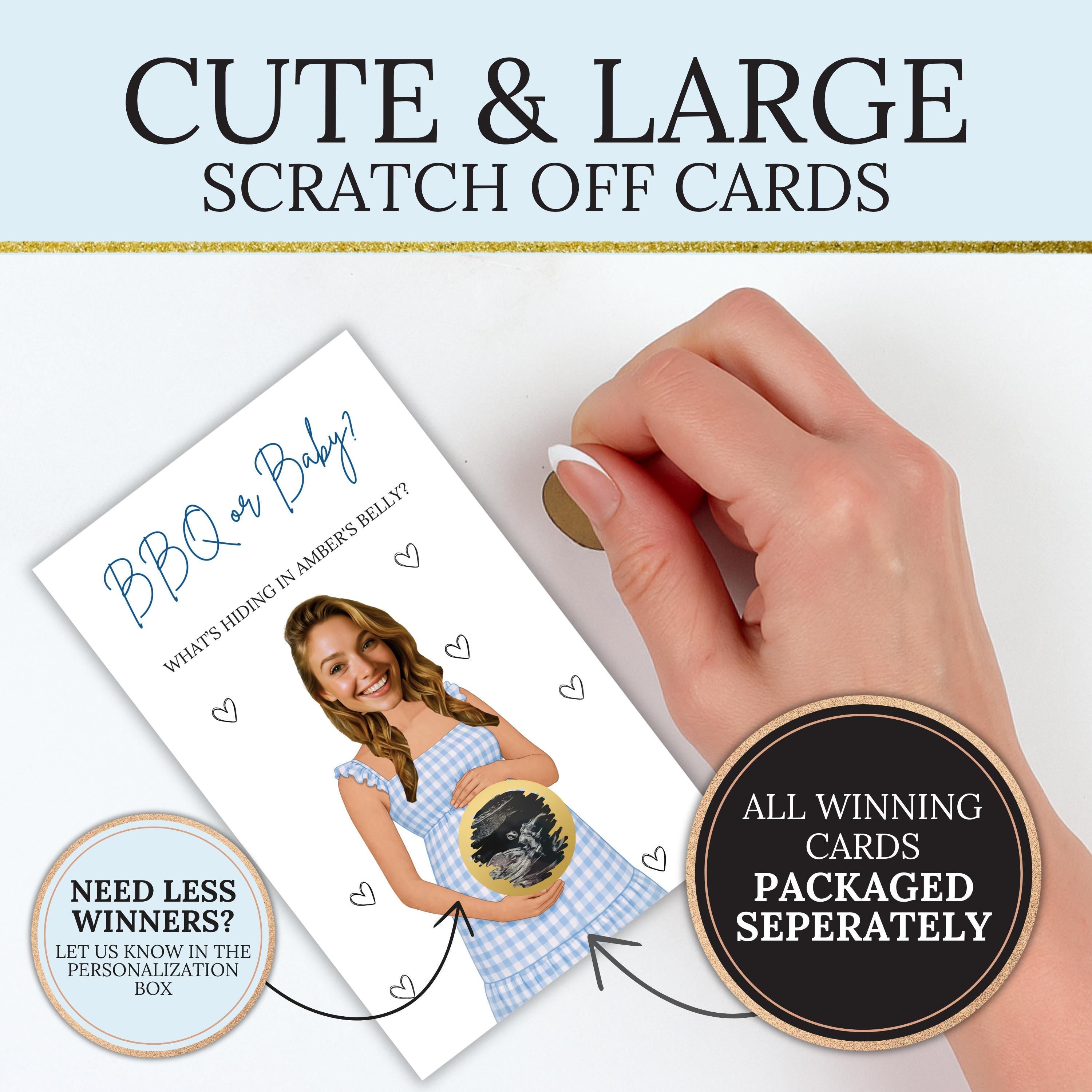 Personalized Baby Q Baby Shower Game Backyard BBQ Baby Shower Scratch Off Game BBQ or Baby Party Game Printed Coed Red Blue Gingham