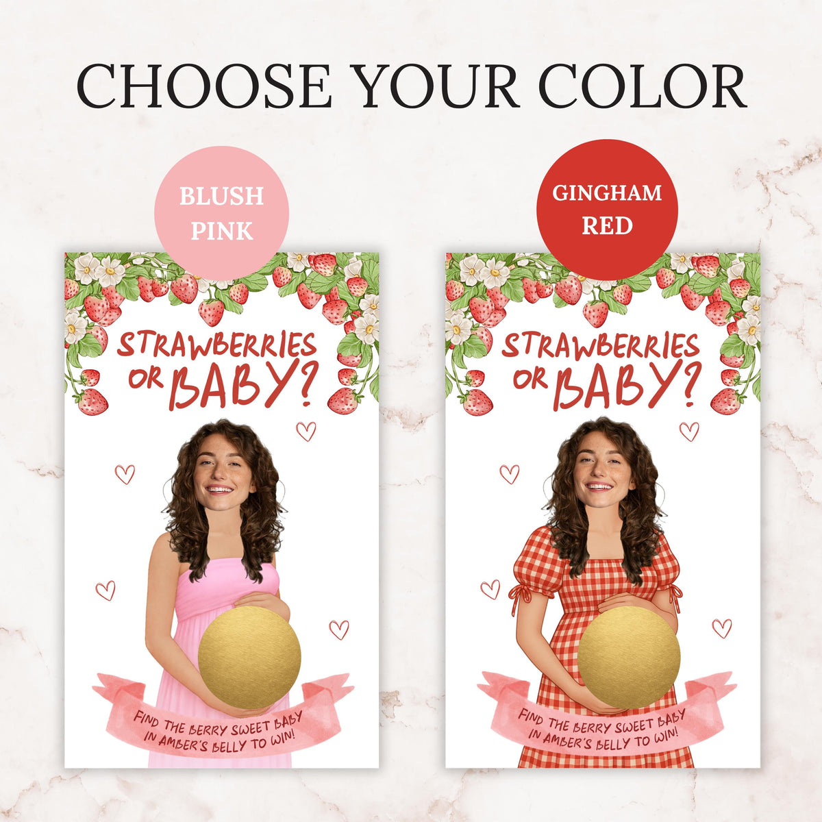 PRINTED + SHIPPED Sweet Berry Baby Shower Party Game Strawberry Themed Baby Shower Scratch Off Game Strawberries or Baby Shower Summer Idea - CÔTIER BRAND
