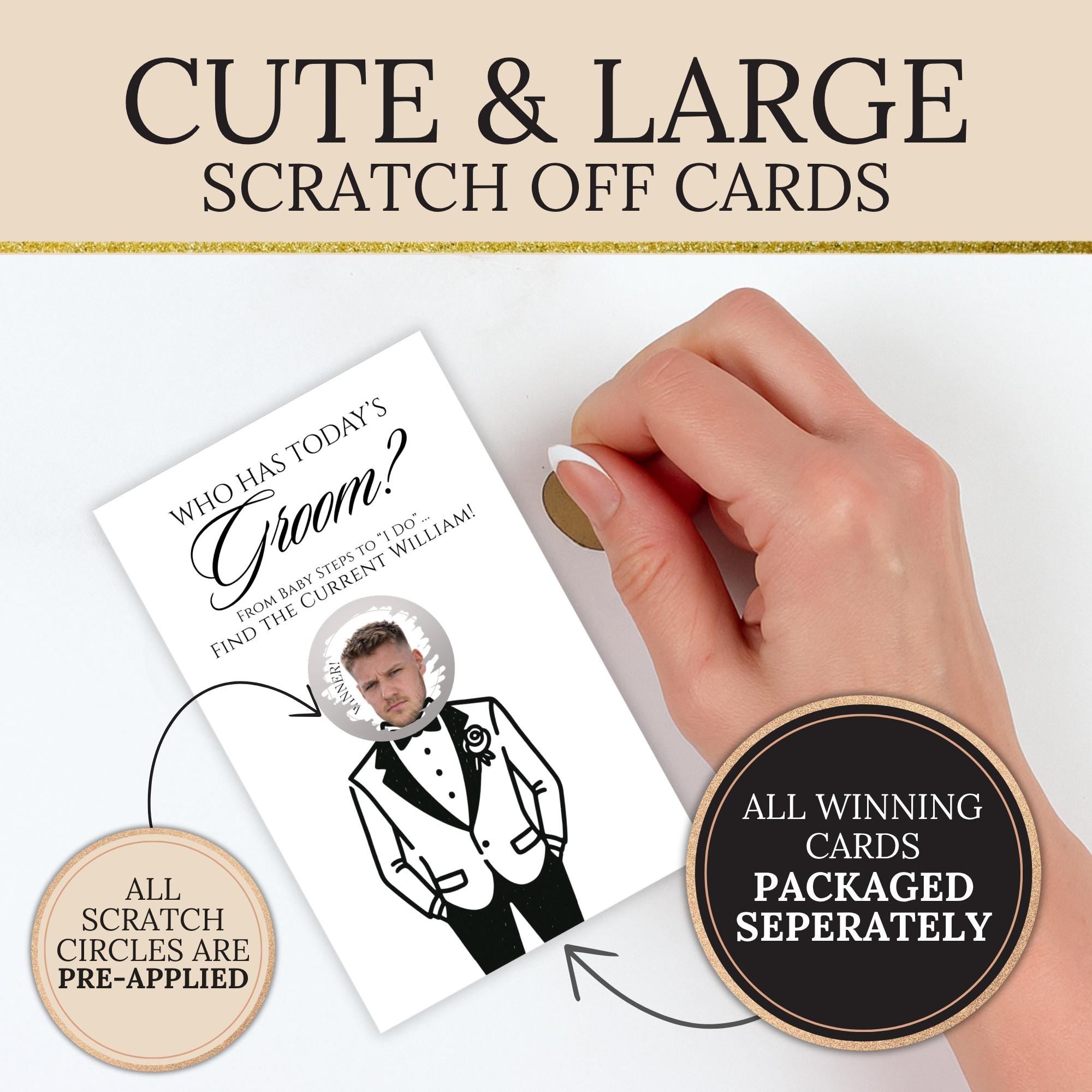 a hand holding a card with a man's face on it, along with text and a description of the card.